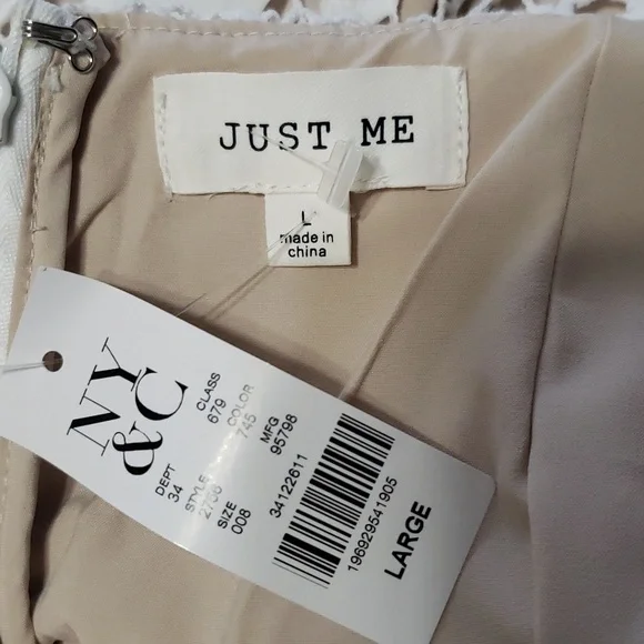 NWT NY&Co Women's Just Me Tie Strap Sweetheart Neckline Crochet Jumpsuit, Size L - Picture 15 of 17